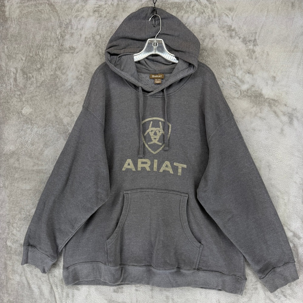 Ariat Hoodie Mens 3XL 10033135 Grey Shield Logo Graphic EUC
